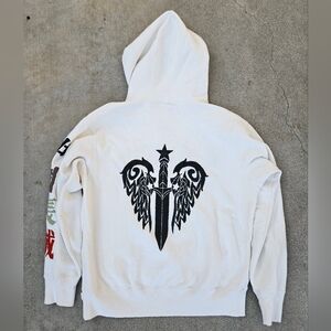 SUPER RARE THE GREAT CHINA WALL EMBROIDERED GRAPHIC HOODIE SM WINGS VINTAGE